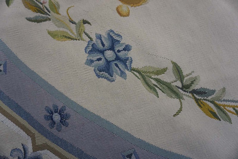 8'x11' Antique Late 19th Century Oval French Aubusson Room Size Carpet Rug gallery