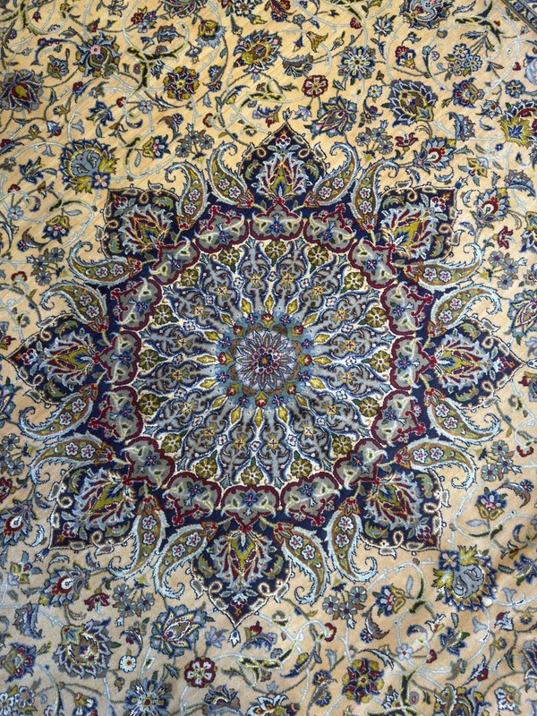 Handmade Silk & Wool Rug 10x13 Ft Fine Hand Knotted Oriental Carpet Used gallery