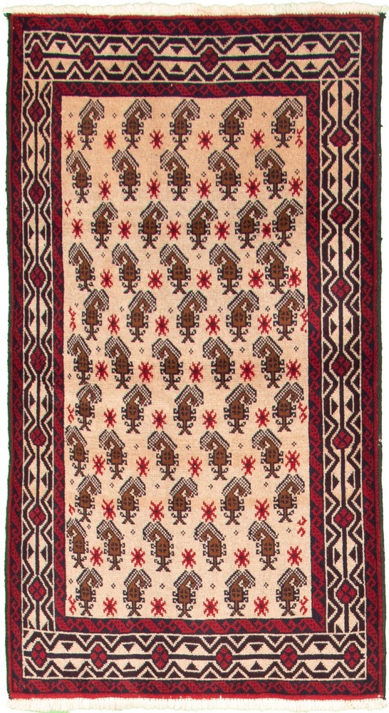 Vintage Hand-Knotted Area Rug 3'3" x 6'1" Traditional Oriental Wool Carpet