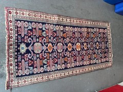 ANTIQUE CAUCASIAN KAZAK TRIBAL WOOL RUG HANDWOVEN RUNNER