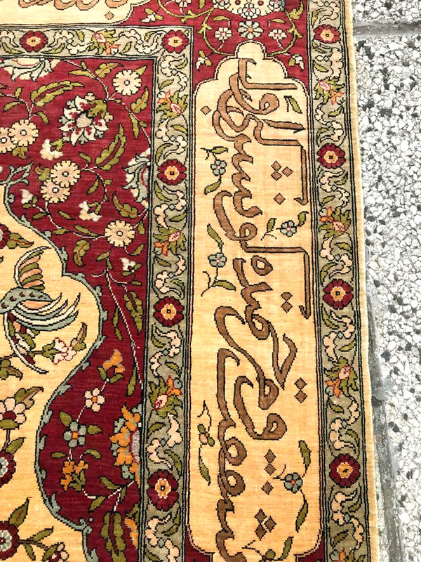 UZBEK TURKISH HE'RE'KE' 100% Cocoon Silk Circa : 1930"s Size : 2' 6" x 3' 8" gallery