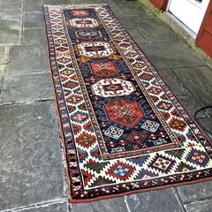 Antique Dated Shahsavan, Caucasian Kazak Rug Runner 3’7” x 11’2” Collectible