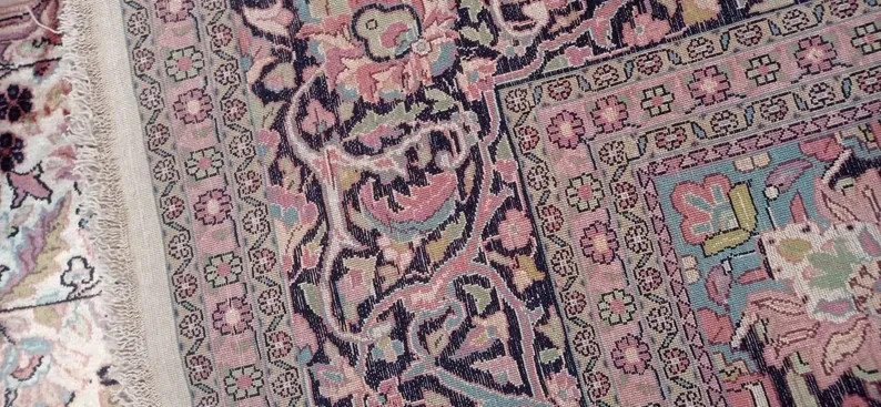 COLLECTORS’ ITEM Vintage Pure Natural Silk Super Fine Quality Hereke Carpet gallery