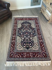 Authentic Turkish Hereke Rug Floral Prayer Design Hand Knotted Wool Carpet