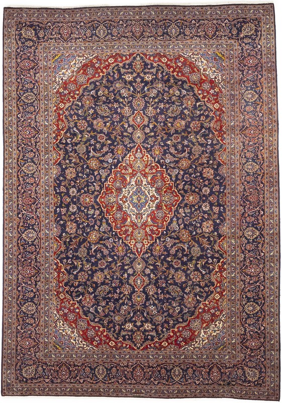 Vintage Oriental Rug Purple-Navy Traditional Floral Carpet Living Room 10X14 ft gallery