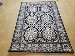 4×6 Power-Loomed Rug Dark Navy Blue & Ivory Oriental Carpet Nice