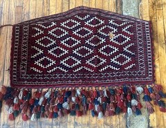 ANTIQUE TURKOMAN ASMALEK Yomud Rug Large Size 47”x36” Approx
