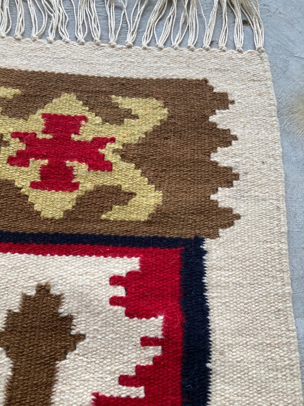 Vintage Handmade Turkish Anatolian Traditional Wool Kilim Runner Rug 93x38 cm gallery