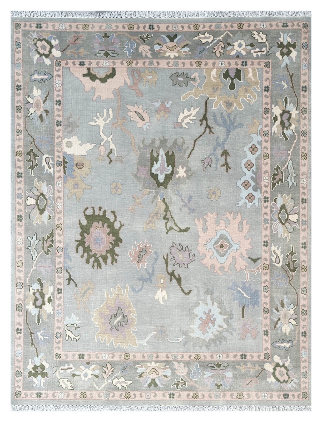 Vintage Turkish Oushak Rug, Beige 9X12 ft, Handmade Wool, Bohemian Anatolian gallery