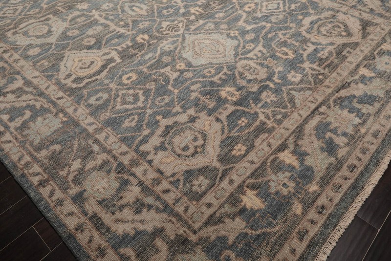 Vintage Turkish Oushak Rug, Beige 9X12 ft, Handmade Wool, Bohemian Anatolian gallery