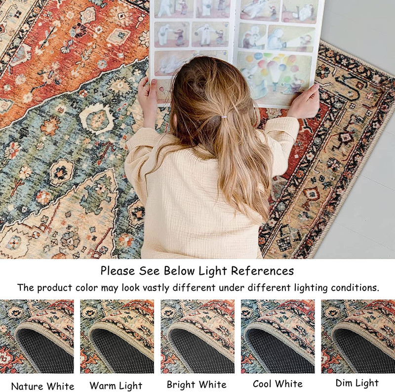 Lahome Boho Tribal Area Rug - 2X3 Persian Distressed Small Entryway Rug Doormat gallery