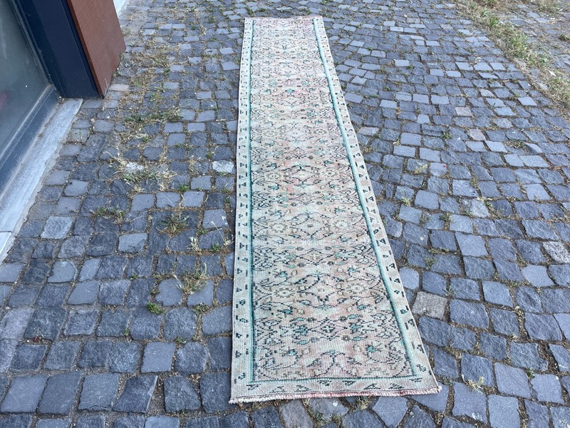 Bohemian Runner Rug, Turkish Vintage Rug, Handmade Wool Rug, 2,0 x 10, ft gallery