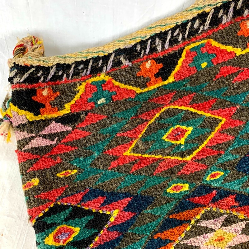 Antique Middle East Camel Saddle L Bag Hand Woven Rug 2 Hooks Tribal Ethnic gallery