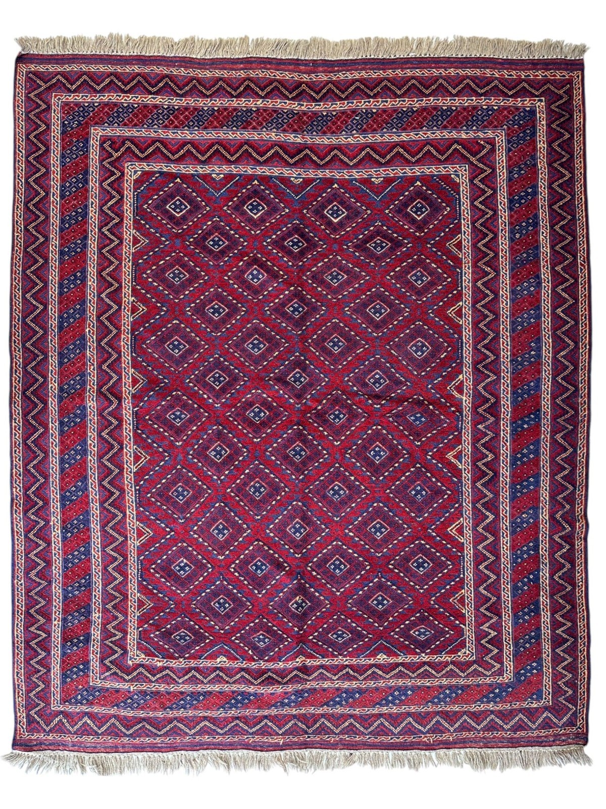 Hand-knotted Afghani Meshwani Wool Rug I Nakhunak Herati 5’1” x 6’3” gallery