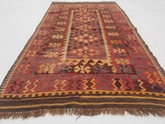 Distressed Vintage Traditional Handmade Afghan Wool Kilim Rug 6.11×3.3ft