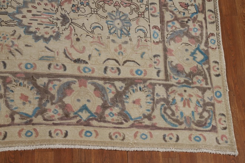 Vintage Floral Wool Tebriz Traditional Area Rug 9x11 Wool Hand-knotted Carpet gallery