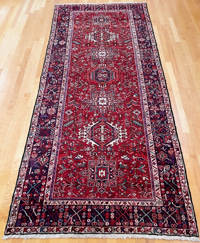 Vintage Heriz (Karaja Karajeh Krajeh) Hand-Woven Runner Rug 12' 7" x 5' 4" gallery