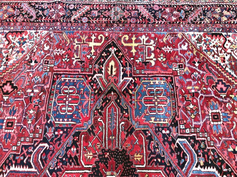 An Antique Decorative 10' x 13'- Herize Rug gallery