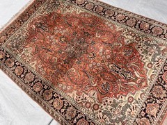 COLLECTORS PIECE Vintage Pure Natural Silk Super Fine Quality Hereke Carpet