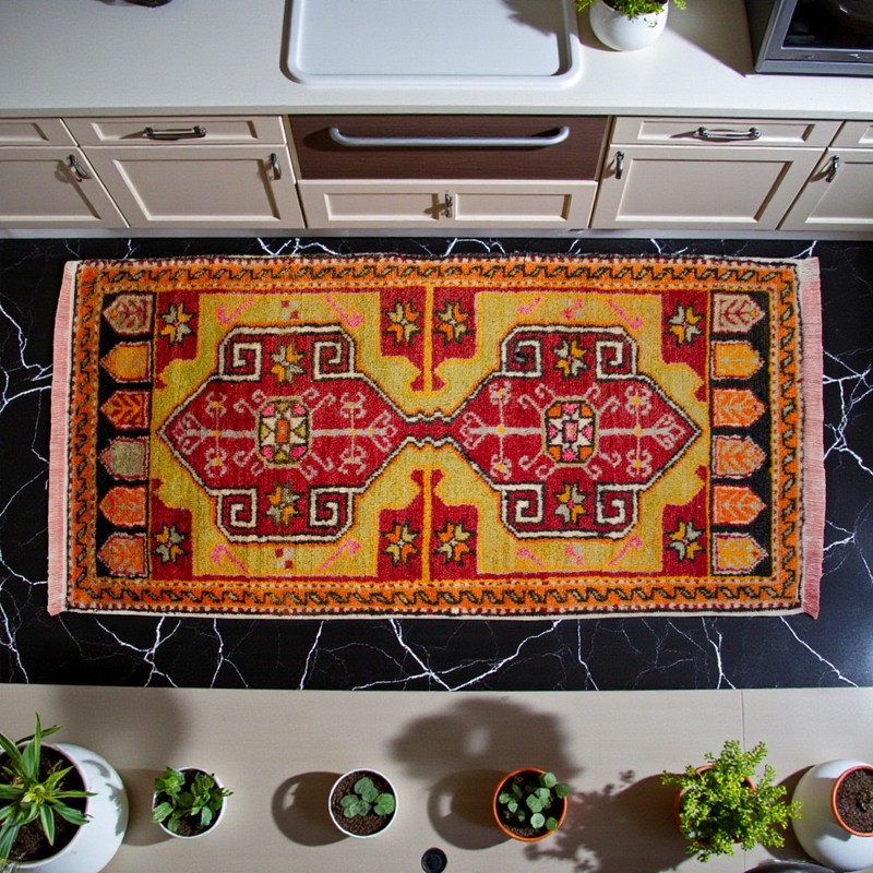 Vintage Turkish Small Rug 1'8" x 3'4" Hand Knotted Doormat Entry Kitchen Rug gallery