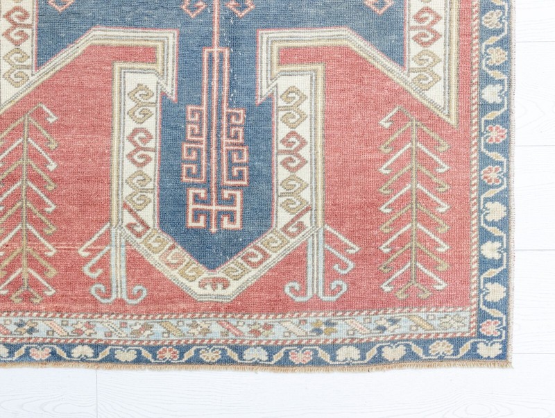 Turkish Oushak Rug 3.8 x 6.9 ft, Burnt Rose Entry Rug, Rustic Southwestern Decor gallery