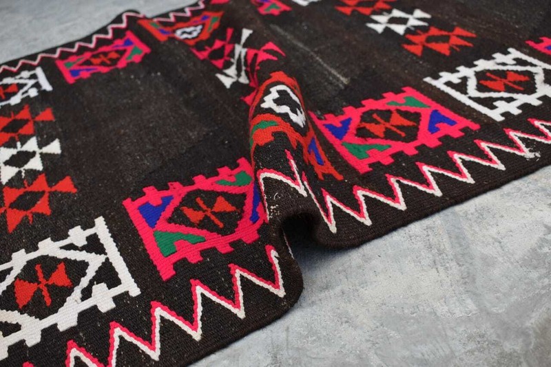 3'1 x 9'7 Ft Handmade vintage afghan qalaino kilim runner rug, Tribal rug runner gallery
