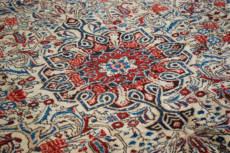 NATURAL WOOL Old Orintal Rugs, Hand Woven,knotted size Approximately 4'9" x 6'10 gallery