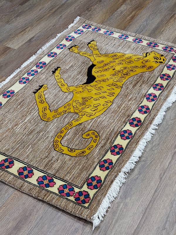 Anatolian Hunting(Lion)Turkish Rug , Turkish Lion Hunting Anatolian Rug 3x5 Ft gallery