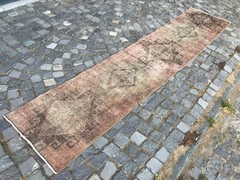 Turkish Vintage Rug Handmade Wool Rug Bohemian Runner Rug Home Rug 2,2 x 10, ft