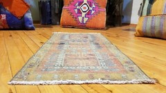 Beautiful Vintage 1970-1980’s Wool Pile, Natural Dye Nigde Rug 1’4”x 2’7”