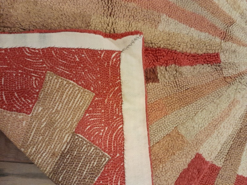 Very Rare Antique Hand hooked Navajo rug beautiful colors-The son gallery