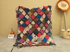 Moroccan Handmade Vintage Runner 3’5×4’4 Berber Soft Clay & Chocolate Brown Rug