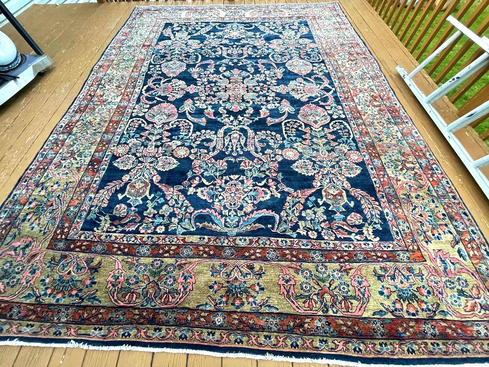 ORIENTAL ANTIQUE SAROUK MOHAJERAN RUG 9X12FT CIR 1900