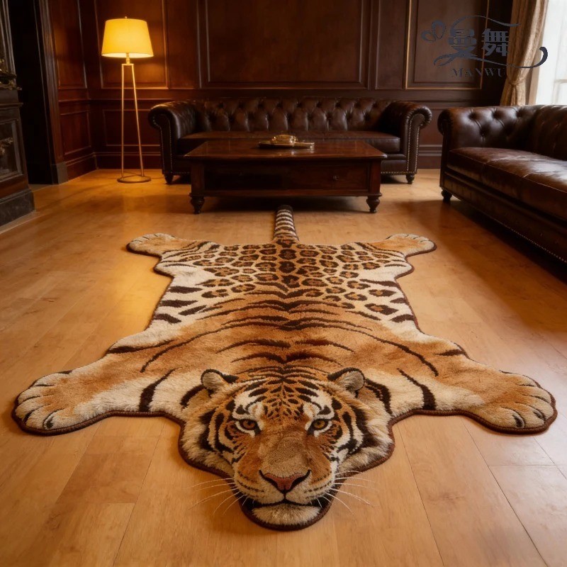 Tiger Stripe Animal Design Rug – Fun Non-Slip Washable Carpet for Bedroom gallery
