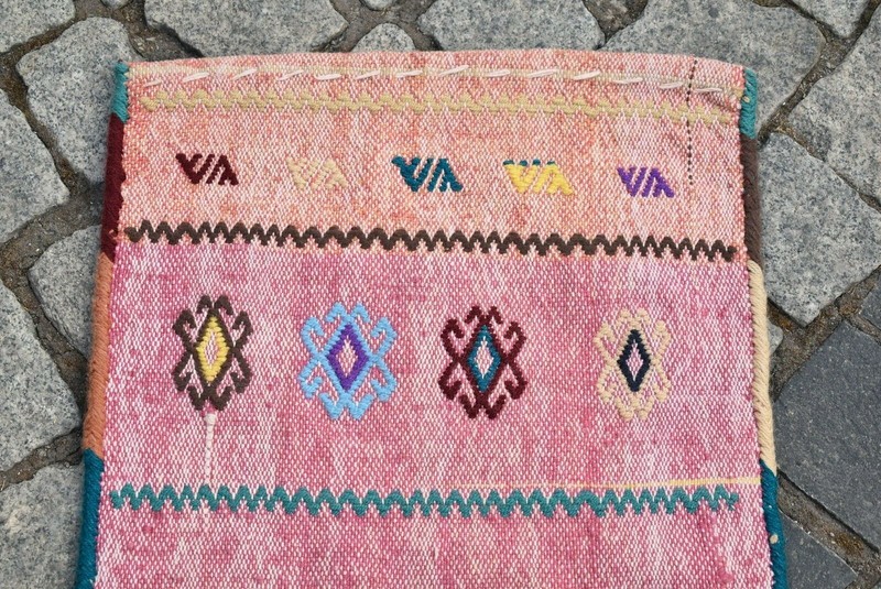 Kilim Pillow 1'4 x 2'9 ft.Vintage Anatolian Nomadic Cicim Kilim Pillow Original gallery