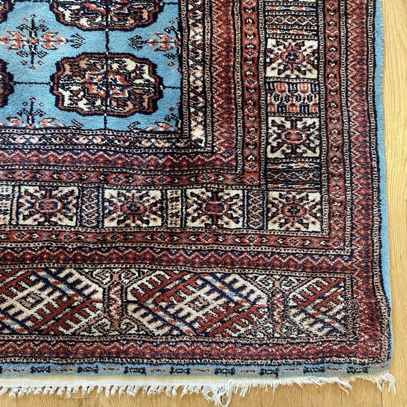 Vintage Rug 4' 3 x 6' Blue Hand Knotted Oriental Rug Bokhara gallery
