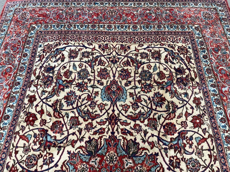 VINTAGE ISPAHAN CARPET HAND MADE EASTERN WOOL RUG BY MEYSAMI 12'1" X 8'5" gallery