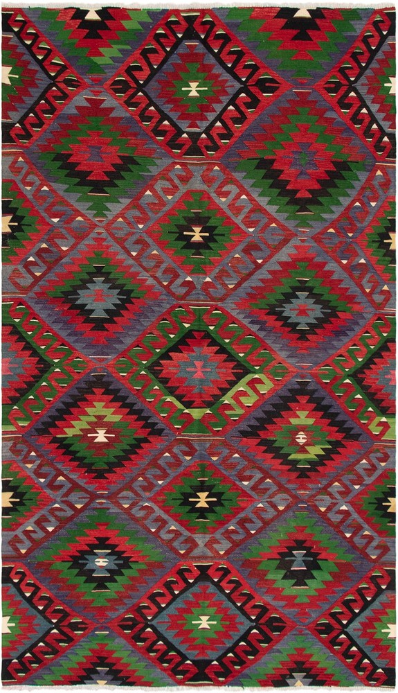 Vintage Hand Woven Area Rug 5'11" x 10'4" Traditional Wool Oriental Carpet