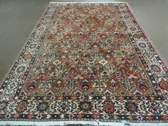 Per’sian Bakhtiari Rug 7×10, Multicolor Panel Design, Antique Hand Knotted Wool