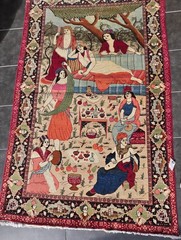 Genuine Ant Handmade Middle Eastern Rug Pictorial Design, Vegetable Dyes And…