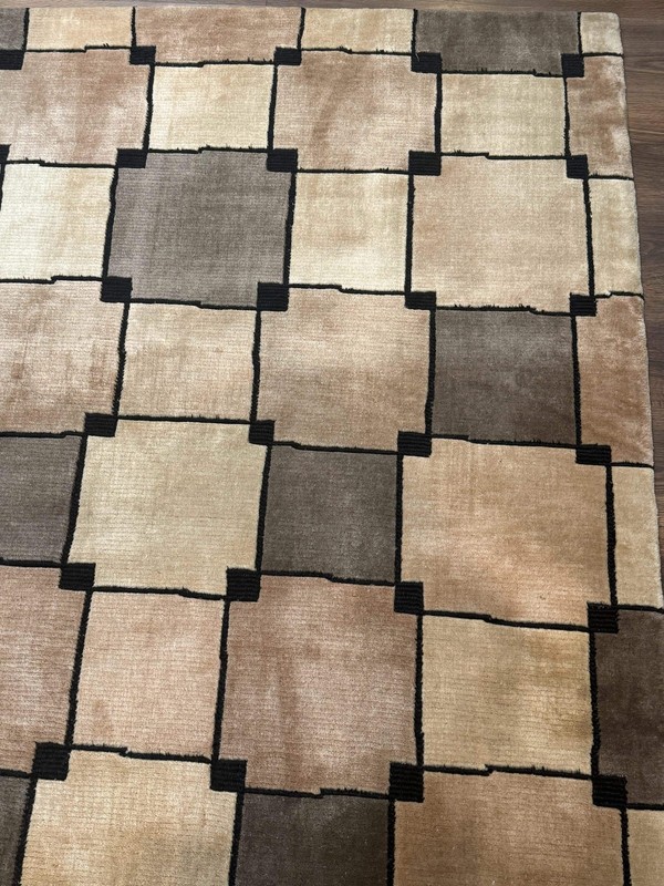 Tibetan Wool Rug 5x8 Contemporary Modern Abstract Carpet Soft Thick Pile, Pair B gallery
