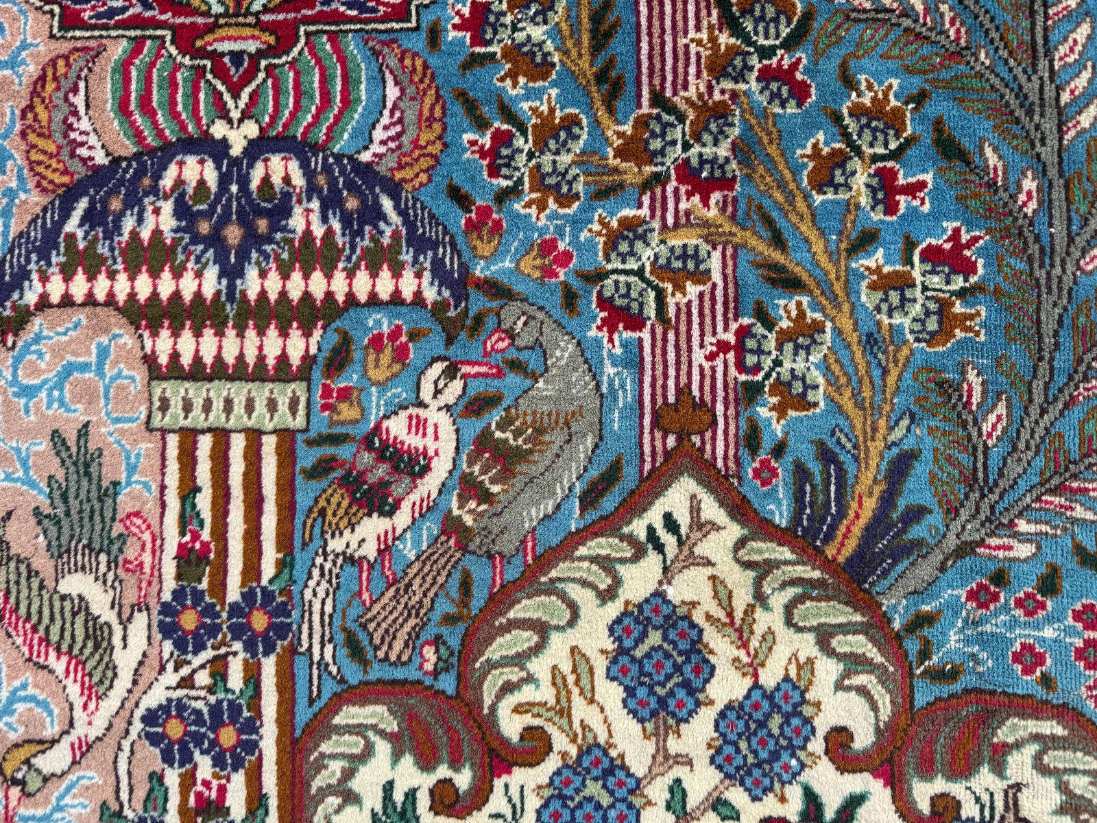 9x12 COLORFUL VINTAGE RUG ANTIQUE handmade oriental pictorial tree of life wool gallery