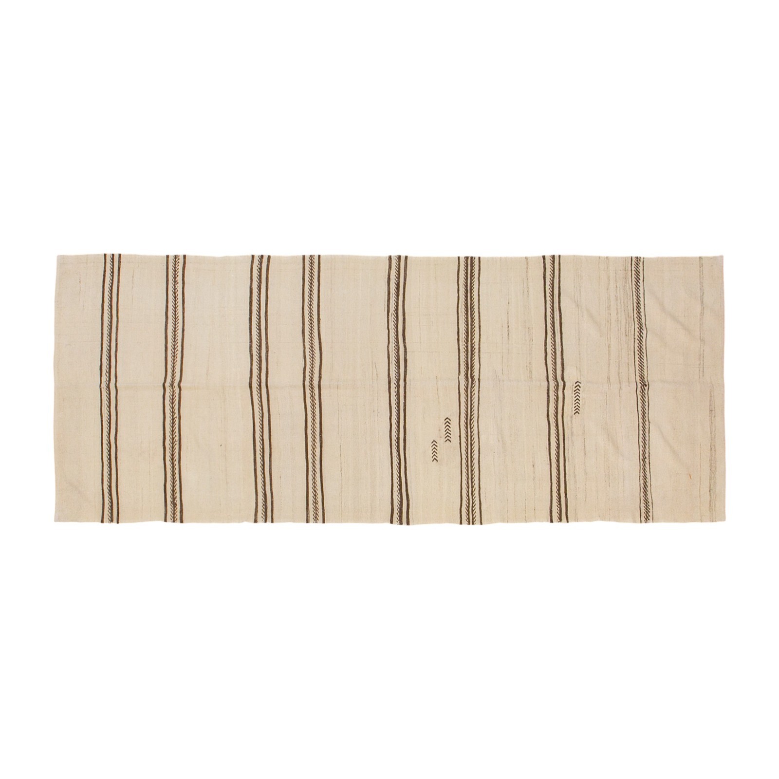 Striped Design Turkish Kilim Runner, Minimalist Modern Kilim Rug, 4'11" x 12'10" gallery