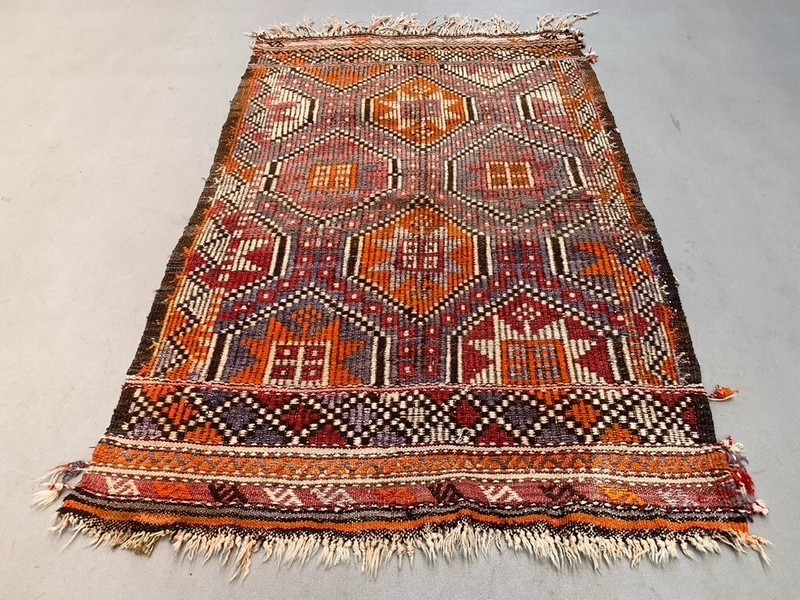 Vintage Turkish Kilim Rug 150x92 cm Wool Kelim, Medium gallery