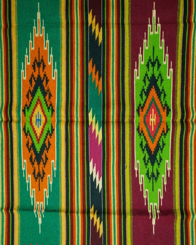 Romanian Oltenian Kilim Rug Handwoven 100% Wool Geometric Teal Multicolor 1970s gallery