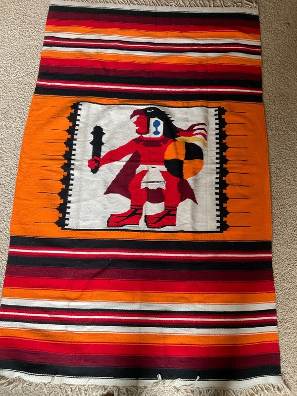 Vintage Handwoven Southwestern Yei Style Wool Rug – 7’ x 4’ gallery