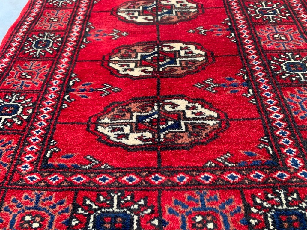 Vintage Afghan Jaldar Bokhara, Wool Area Rug, Traditional Carpet (2x3 ft.) gallery