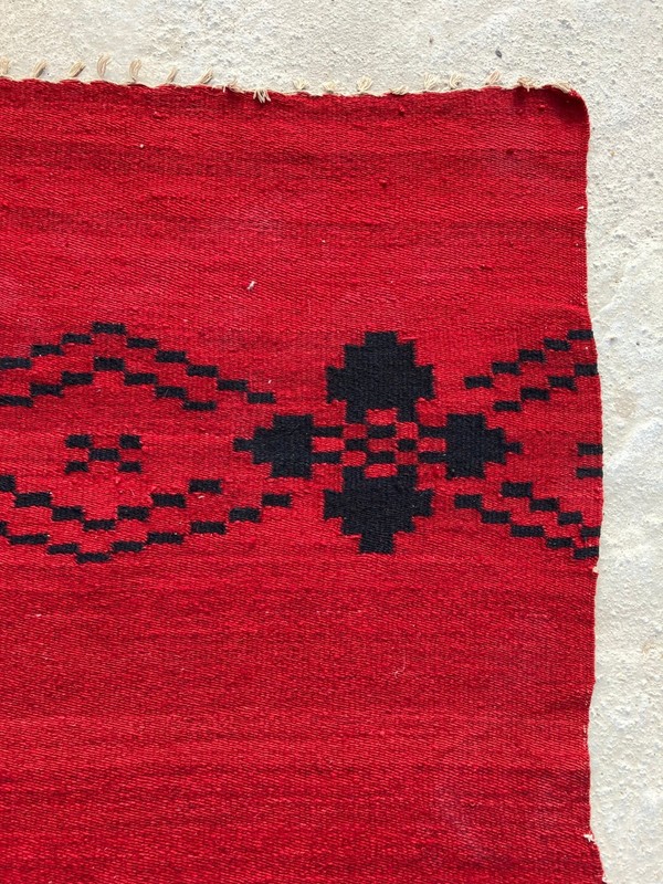 Vintage Traditional Handmade Greece Geometric Wool Kilim Floor Rug 189x177 cm gallery