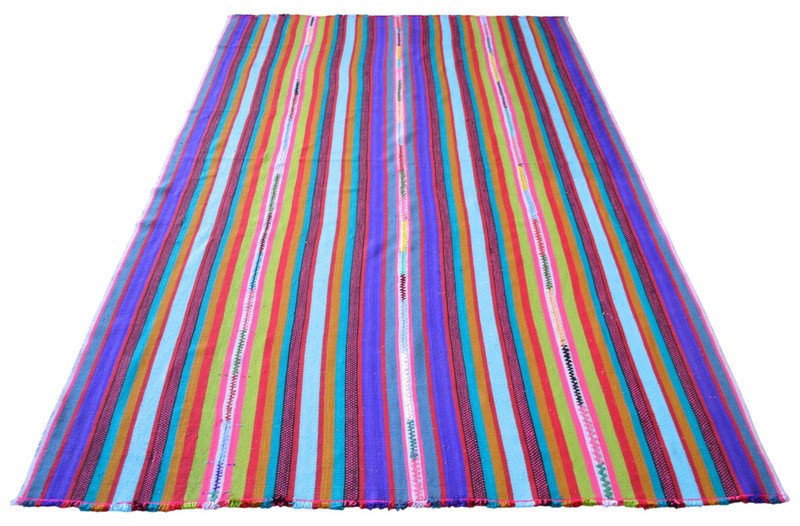 Vintage Turkish Rug Kilim Hand Woven Sofreh Rug For Living Room - 5′ 6″ x 8′ 6″ gallery