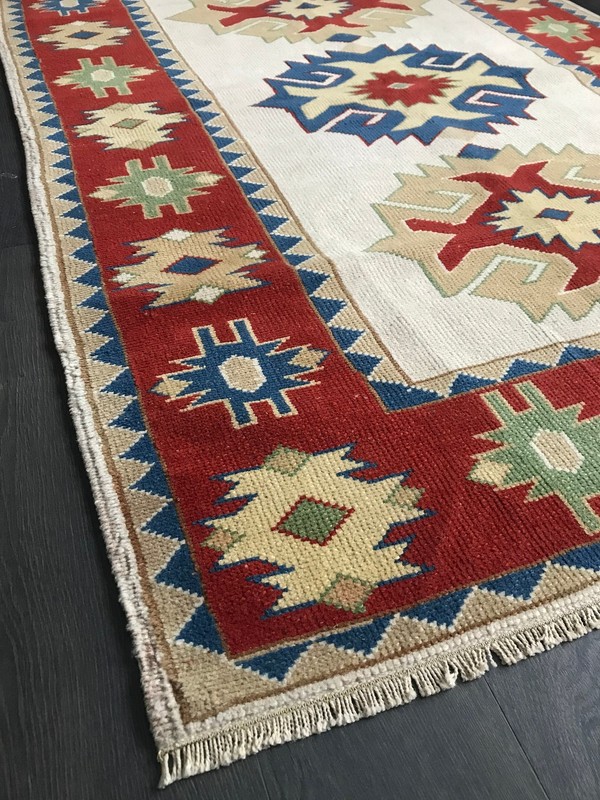 4x5.8 Vintage Turkish Oushak Wool Rug gallery